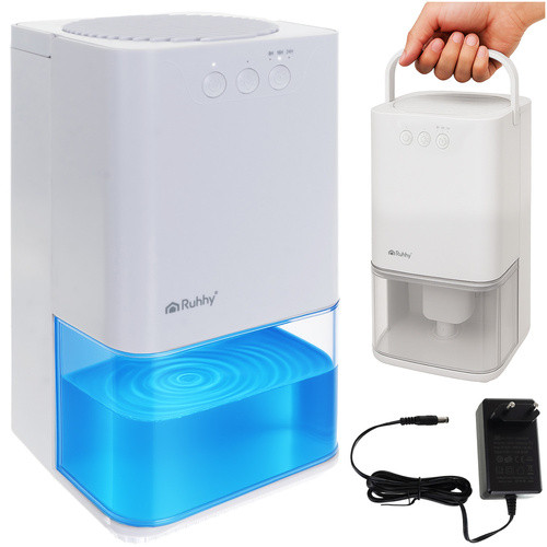 Dezumidificator de aer cu iluminare LED de fundal si temporizator, sistem Peltier, maner, 1400 ml, alb - imagine 17